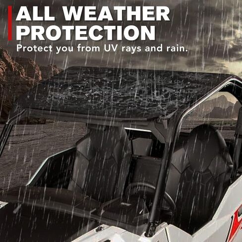 سطح علوي من الألومنيوم لـ Polaris General 1000 / XP 1000 2016-2023، A & UTV PRO مكون من قطعتين من ملحقات غطاء واقي الشمس للسقف الصلب، استبدل OEM # 2881105، مقاوم للأشعة فوق البنفسجية، أسود، مقعدين in Saudi Arabia