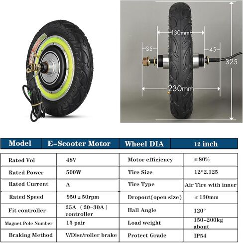 8.5 بوصة سكوتر كهربائي محور المحرك عجلة 36V 300W عجلة المحرك بدون فرش بدون تروس محور المحرك E سكوتر تحويل مجموعات 30H المغناطيس 800 دورة في الدقيقة (8.5 بوصة 36V300W) in Kuwait