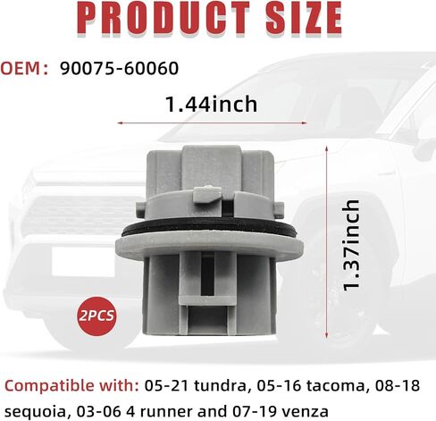 2PCS Front Turn Signal Light Bulb Plug Socket, Car Turn Signal Lamp Holder Assembly, Compatible with 05-21 Tundra, 05-16 Tacoma, 08-18 Sequoia, 03-06 4 Runner, 07-19 Venza in Saudi Arabia