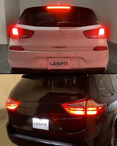 LASFIT 1156 1141 7506 BA15S P21W 1073 مصابيح LED خالية من القطبية، مصابيح LED عالية الطاقة فائقة السطوع، تستخدم للاستخدام في ضوء ذيل الفرامل، ضوء إشارة الانعطاف، أحمر لامع (حزمة من 2) in Kuwait