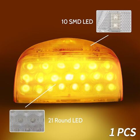 2Pcs Turn Signal Fit for Peterbilt,31 LED Triangle Amber Peterbilt Turn Signal With 3 Wires Replacement Fit for Peterbilt 379 359 357 365 378 Amber Led/Clear Lens in Kuwait