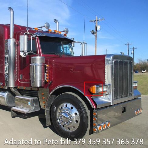 2Pcs Turn Signal Fit for Peterbilt,31 LED Triangle Amber Peterbilt Turn Signal With 3 Wires Replacement Fit for Peterbilt 379 359 357 365 378 Amber Led/Clear Lens in Kuwait