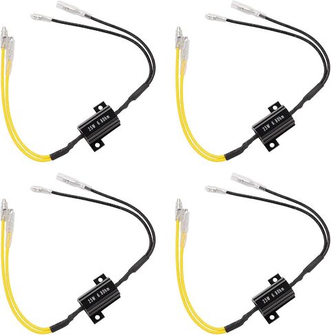 4 قطع 25 وات 10 أوم LED مقاومات الحمل LED محول إشارة الانعطاف فلاش فيكس خطأ لأضواء إشارة الانعطاف LED أضواء لوحة الترخيص DRL-أصفر أسود in Kuwait