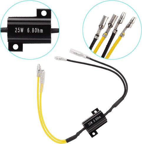 4 قطع 25 وات 10 أوم LED مقاومات الحمل LED محول إشارة الانعطاف فلاش فيكس خطأ لأضواء إشارة الانعطاف LED أضواء لوحة الترخيص DRL-أصفر أسود in Kuwait