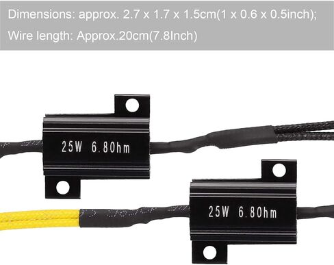 4 قطع 25 وات 10 أوم LED مقاومات الحمل LED محول إشارة الانعطاف فلاش فيكس خطأ لأضواء إشارة الانعطاف LED أضواء لوحة الترخيص DRL-أصفر أسود in Kuwait