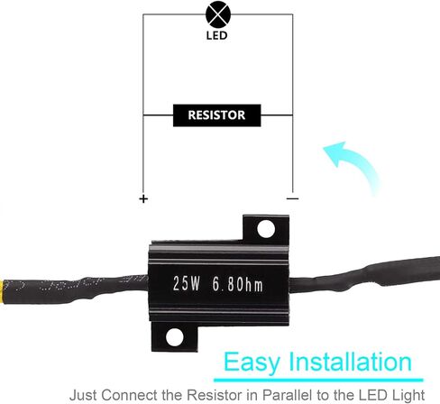 4 قطع 25 وات 10 أوم LED مقاومات الحمل LED محول إشارة الانعطاف فلاش فيكس خطأ لأضواء إشارة الانعطاف LED أضواء لوحة الترخيص DRL-أصفر أسود in Kuwait
