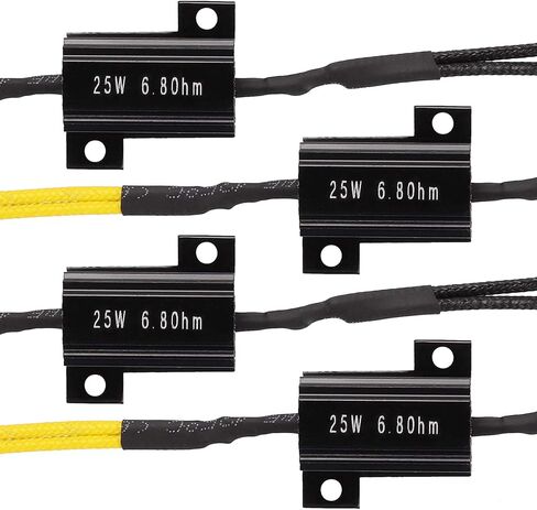 4 قطع 25 وات 10 أوم LED مقاومات الحمل LED محول إشارة الانعطاف فلاش فيكس خطأ لأضواء إشارة الانعطاف LED أضواء لوحة الترخيص DRL-أصفر أسود in Kuwait