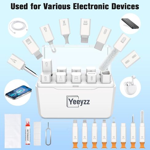 مجموعة تنظيف الهاتف المتوافقة مع Airpod: مجموعة تنظيف متعددة الأدوات لمنفذ الشحن - متوافقة مع iPhone Samsung iPad in Saudi Arabia