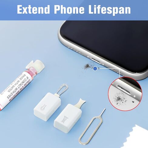 مجموعة تنظيف الهاتف المتوافقة مع Airpod: مجموعة تنظيف متعددة الأدوات لمنفذ الشحن - متوافقة مع iPhone Samsung iPad in Saudi Arabia