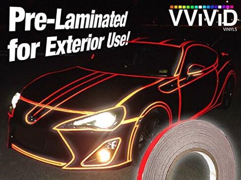 VViViD Reflective Fine Line Detail Tape Stripe 1cm x 3m Prelaminated for Interior/Exterior Use (Blue) in Saudi Arabia