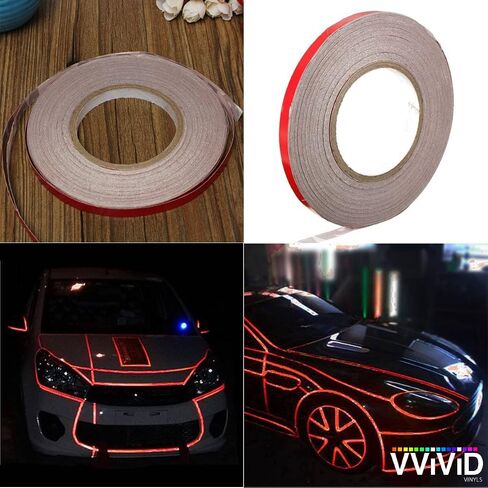 VViViD Reflective Fine Line Detail Tape Stripe 1cm x 3m Prelaminated for Interior/Exterior Use (Blue) in Saudi Arabia