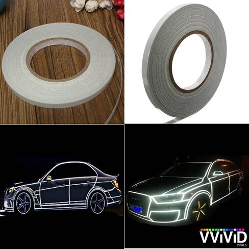 VViViD Reflective Fine Line Detail Tape Stripe 1cm x 3m Prelaminated for Interior/Exterior Use (Blue) in Saudi Arabia