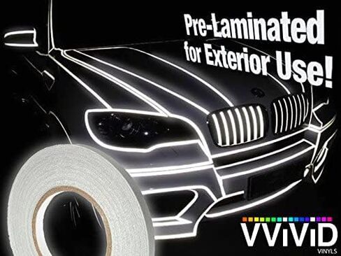 VViViD Reflective Fine Line Detail Tape Stripe 1cm x 3m Prelaminated for Interior/Exterior Use (Blue) in Saudi Arabia