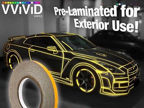 VViViD Reflective Fine Line Detail Tape Stripe 1cm x 3m Prelaminated for Interior/Exterior Use (Blue) in Saudi Arabia