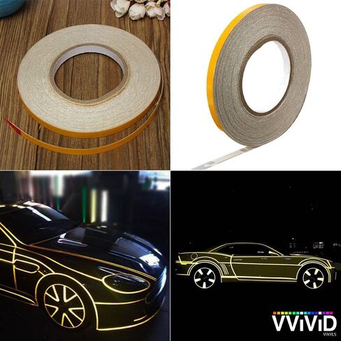 VViViD Reflective Fine Line Detail Tape Stripe 1cm x 3m Prelaminated for Interior/Exterior Use (Blue) in Saudi Arabia