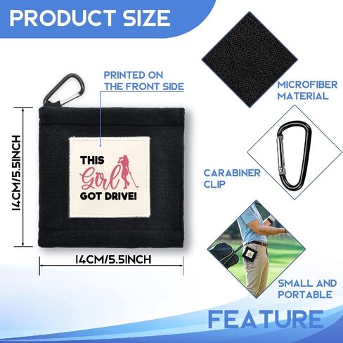 This Girl Got Drive Portable Microfiber Double Layer Pocket Golf Towel with Clip, Funny Golf Towel for Women Mom, Golf Accessories for Women Mom, Funny for Golf Fan in Kuwait