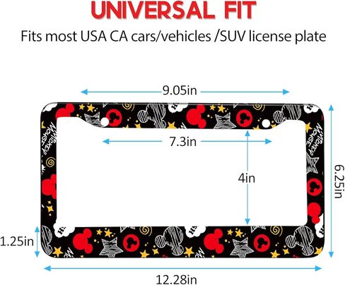 إطارات لوحة ترخيص Akkya للنساء والرجال، غطاء حامل لوحة السيارة، إطار معدني لطيف ومضحك من الفولاذ المقاوم للصدأ، ملحقات السيارة الأمامية والخلفية (أسود وأزرق) in Kuwait