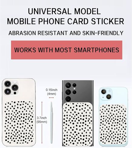 Phone Card Holder Leather, Dual Pocket Phone Wallet Adhesive Stick On, Cute Phone Case Credit Card Holder, Suitable for Most of Phones Cute Art Lines in Kuwait