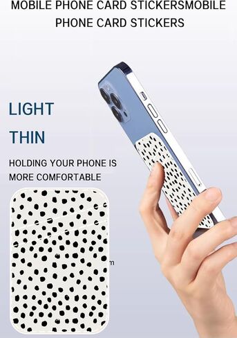 Phone Card Holder Leather, Dual Pocket Phone Wallet Adhesive Stick On, Cute Phone Case Credit Card Holder, Suitable for Most of Phones Cute Art Lines in Kuwait