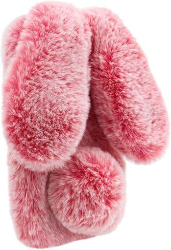 حافظة لهاتف سامسونج جالاكسي S23 الترا 5G ثلاثية الأبعاد على شكل أذن أرنب مع حزام حول الجسم، غطاء هاتف واقٍ مقاوم للصدمات مصنوع يدويًا من فرو الأرنب الناعم المصنوع يدويًا من فرو الأرنب الناعم، أرجواني in Kuwait