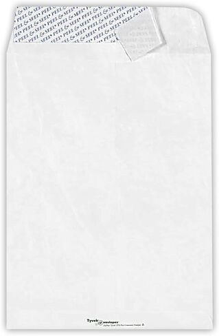 LUXPaper 9 × 12 مغلفات Tyvek ذات نهاية مفتوحة | قشر واضغط | أبيض | 14 رطل. نص | 50 الكمية in Saudi Arabia
