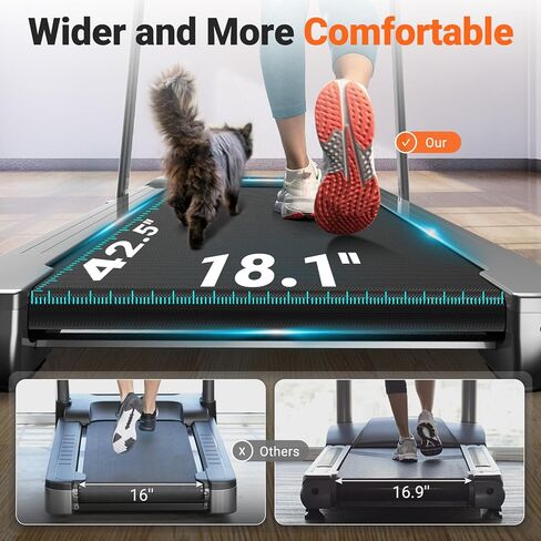 جهاز مشي THERUN تحت المكتب، قابل للطي 2 في 1، سعة 265 رطل، 3.0 حصان، 18.13 بوصة، حزام سير عريض مع تحكم في التطبيق، جهاز تحكم عن بعد للمنزل والمكتب in Kuwait