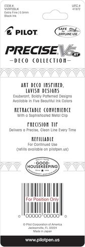 PILOT Precise V5 RT Deco Collection Refillable & Retractable Liquid Ink Rolling Ball Pens, Extra Fine Point (0.5mm) Black Ink, 48-Pack Tub (5955) in Kuwait