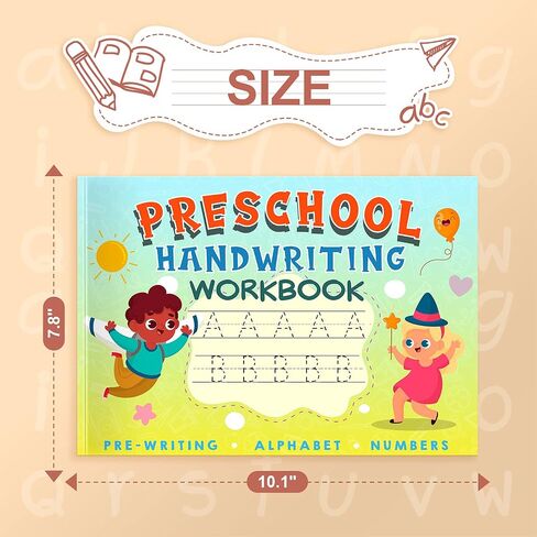 Kindergarten/Preschool Handwriting Workbook- Alphabet & Number Tracing Writing Paper with Lines, Learning Tools for Age 2/3/4/5 Year Old Kids/Boys/Girls, ABC Learning for Toddler, Homeschool Supplies in Saudi Arabia