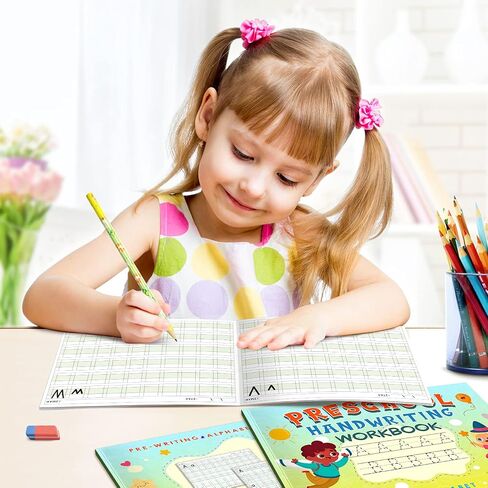 Kindergarten/Preschool Handwriting Workbook- Alphabet & Number Tracing Writing Paper with Lines, Learning Tools for Age 2/3/4/5 Year Old Kids/Boys/Girls, ABC Learning for Toddler, Homeschool Supplies in Saudi Arabia
