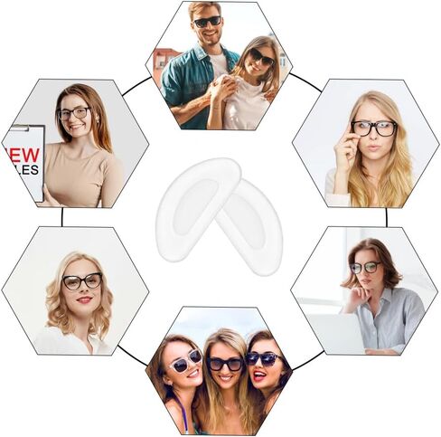 وسادات أنف للنظارات، وسادات أنف للنظارات، 5 أزواج من وسادات أنف النظارات اللاصقة، وسادة أنف مضادة للانزلاق بسمك 2 مم، مقابض أنف من السيليكون الناعم للنظارات والنظارات الشمسية (شفاف) in Saudi Arabia