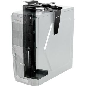 VIVO Adjustable Under Desk and Wall PC Mount, Computer Case CPU Holder with Swivel Action and Secure Locking, Black, MOUNT-PC01