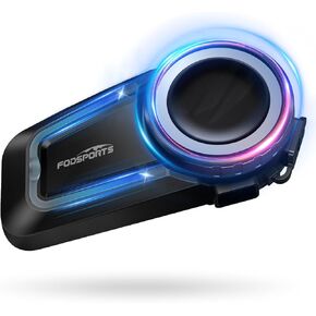 Fodsports FX7 10 Riders Mesh Motorcycle Bluetooth Headset, Dual Chips Helmet Communication Systems with Audio Multitasking, Music Share, Motorcycle Intercom with CVC & ENC Noise Reduction, FM, 1 Pack