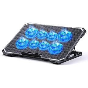 ICE COOREL Laptop Cooling Pad with 6 Cooling Fans, Cooling Pad for Laptop Fan 13-15.6 Inch, Laptop Cooler Stand with 6 Height Adjustable, Notebook Cooler Pad with Two USB Port [2022 Version]