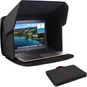 Laptop Sun Shade,Laptop Sun Glare Shield Privacy Screen Hood Computer Sunshade Bag for Working Outside Outdoor Foldable Computer Shield Cover Outside 12-14''(Patent Pending)