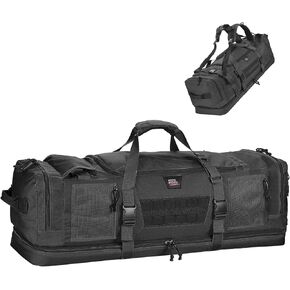 KEMIMOTO Hunting Duffle Bag, 78L large Capacity Tool Range Bags, Gear Bags for Travel, Long Distance Hunting, Business Trips, Multi Pocket Design, Brown Backpackable