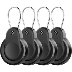Airtag Holder, IPX8 Waterproof Airtag Keychain, Airtag Holder for Apple Airtag, Airtag Keyring with Wire Cable, Anti-Scratch GPS Case, Airtag Case for Key, Kids, Luggage, Backpacks, Pet Collar, 5 Pack