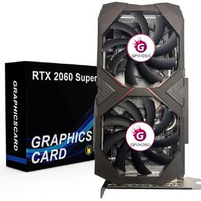 RTX 2060 Super 8GB Graphics Card 256Bit GDDR6 Video Card with Ray Tracing, Dual Fans, PCI Express x 16 3.0 HDMI Display Port DVI, Supports Up to 8K for Creative Work PC Gaming Office
