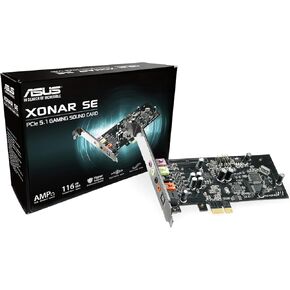 ASUS Xonar SE Internal 5.1 Channel PCI-E Sound Card (5.1 Channels, 24 bit, 116 dB, 110 dB, 24-bit/192kHz, 0.00251%)