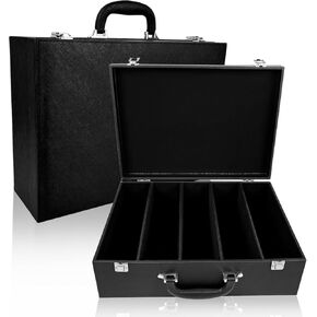 Toploader Storage Box，Sports Card Storage Boxes，Aluminum alloy frame，Trading Card case Hold 4500+ Cards，Detachable partition，for Sports Cards，Top Loaders，magnetic card holders (Black, 4500+) in Kuwait