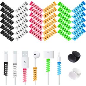36 PCS حماة كبلات لـ iPhone ipad Charger End Cord Savers مع مقاطع كبلات مكتبية ، واقي سلك USB SPOIND VIWIEU لسماعات الرأس MacBook Laptop Aypephone Coell Wrap Cable