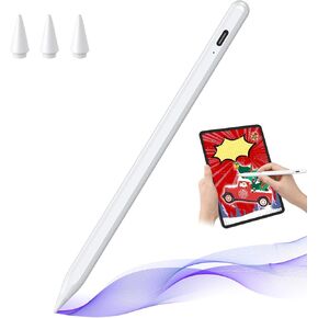 Stylus Pen for iPad 9th&10th Generation - 5X Fast Charge Digital Pen - Compatible with 2018-2023, Apple iPad Pro 11/12.9 Inch,iPad 6-10 Gen,iPad Mini 5-6 Gen,iPad Air 3-5 Gen-White