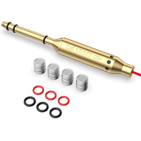 Special Laser Bore Sight for .22LR/.223REM/6mm/.243/9mm/.375 Cal /.177 Cal/.17HMR Cal Red Dot Boresighter End Barrel Laser Bore Sighter Accurately