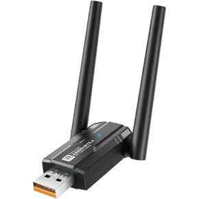 Wireless USB WiFi 6 with Bluetooth 5.4 Adapter Dual Antennas 5G/2.4G WiFi Adapter for Desktop PC MacBook Laptop Windows11/10 Wireless Network, Driver Free