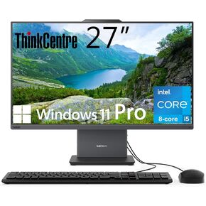 Lenovo ThinkCentre All-in-One Desktop Computer, 27" FHD IPS Display, 8-core Intel Core i5-13420H, 16GB DDR5, 512GB SSD, Wi-Fi 6, USB-C, HDMI in&Out, Wired KB&Mouse, Windows 11 Pro