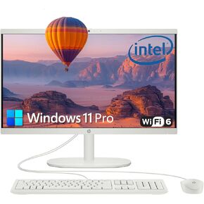 HP 22" All-in-One Desktop Computer for Home and School, Intel Quad-Core Processor (Beat i3-1110G4), FHD Display, 32GB DDR5 RAM, 640GB Storage, WiFi 6, Bluetooth, Business AIO, Windows 11 Pro, AZ-XUT