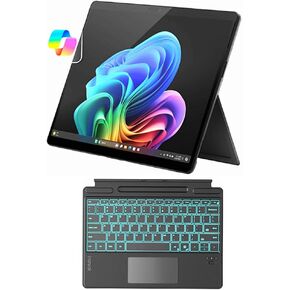 Microsoft Surface Pro 11 2024 ، شاشة تعمل باللمس بحجم 13 بوصة 2-في 1 ، Snapdragon X Plus ، 16 جيجابايت ، 512 جيجابايت ، مع لوحة مفاتيح خلفية من Bluetooth مع لوحة اللمس وحامل القلم-2 في 1 كمبيوتر محمول & Tablet (أسود)