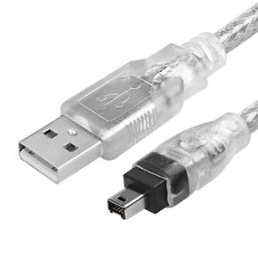 6ft Firewire to USB Adapter Cable 6 Pin IEEE 1394 Male to USB 2.0 Male Adaptor Convertor Firewire 400 1394-a to USB A Connector Cord for Digital Camera Printer Scanner Hard Disk