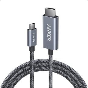 Anker HDMI Cable,4K@60Hz HDR USB C to HDMI Cable,Ultra-Fast Nylon-Braided HDMI Cord with Advanced Shielding,Thunderbolt 5/4/3 Compatible,for MacBook,iPad,iPhone,HD TV,and More(3FT,Black)