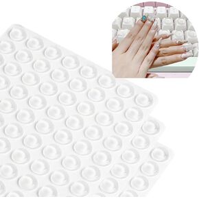 100 Pcs Glass Silicone Nail Art Typing Stickers, Clear Glass Long Nail Keyboard Cover, Reusable Adhesive Protective Nail Stickers for Laptop, PC, Desktop