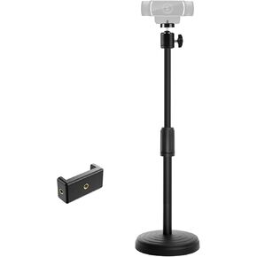 Webcam Stand for Desk, Webcam Tripod Camera Stand with Phone Holder Desktop Webcam Mount for Logitech Webcam C920 C922 C925e C922x C930e C930 C615 and BRIO